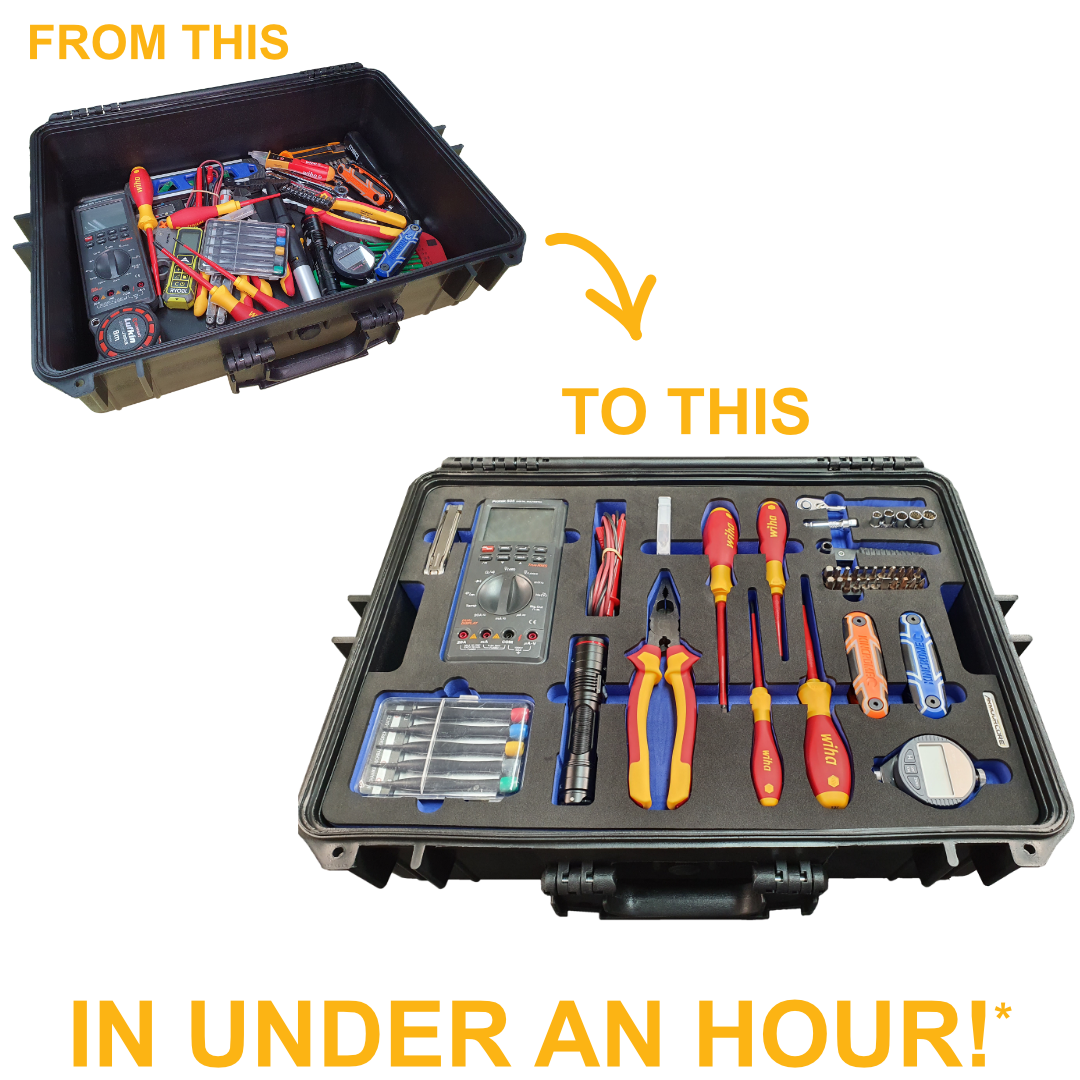 Electro-Mechanical Case, Before-After-1hr armourcore.com.au - Custom Tech Inserts